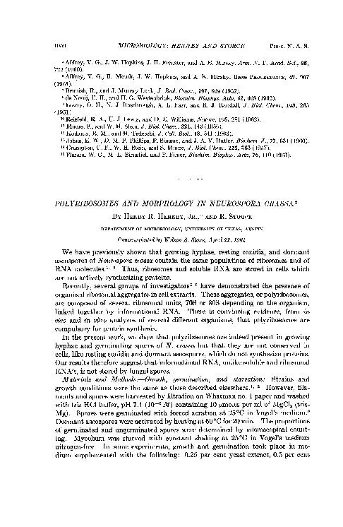1050MICROBIOLOGY:HENNEYANDSTORCKPROC.N.A.S.5Allfrey,V.G.,J.W.Hopkins,J