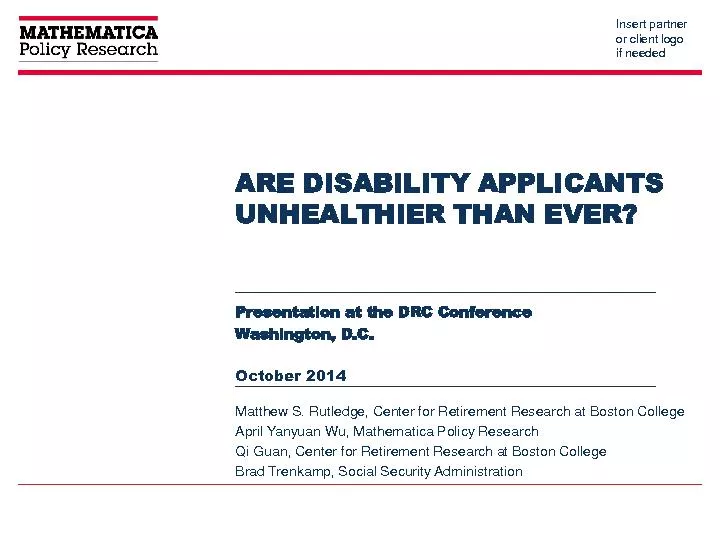 ARE DISABILITY APPLICANTS