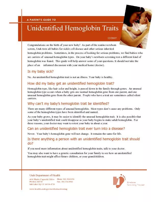 Unidentified Hemoglobin Traits