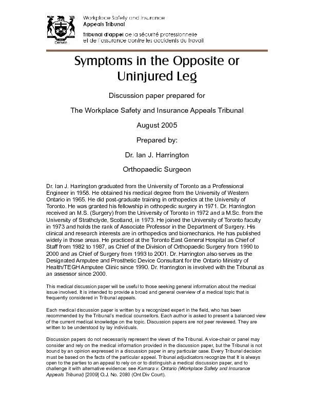 Symptoms in the Opposite or