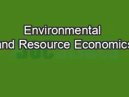 Environmental and Resource Economics