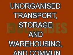 CHAPTER VI  UNORGANISED TRANSPORT, STORAGE AND WAREHOUSING, AND COMMUN