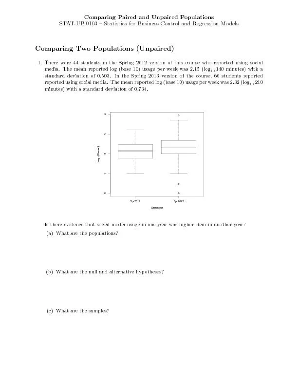ComparingPairedandUnpairedPopulationsSTAT-UB.0103{StatisticsforBusines