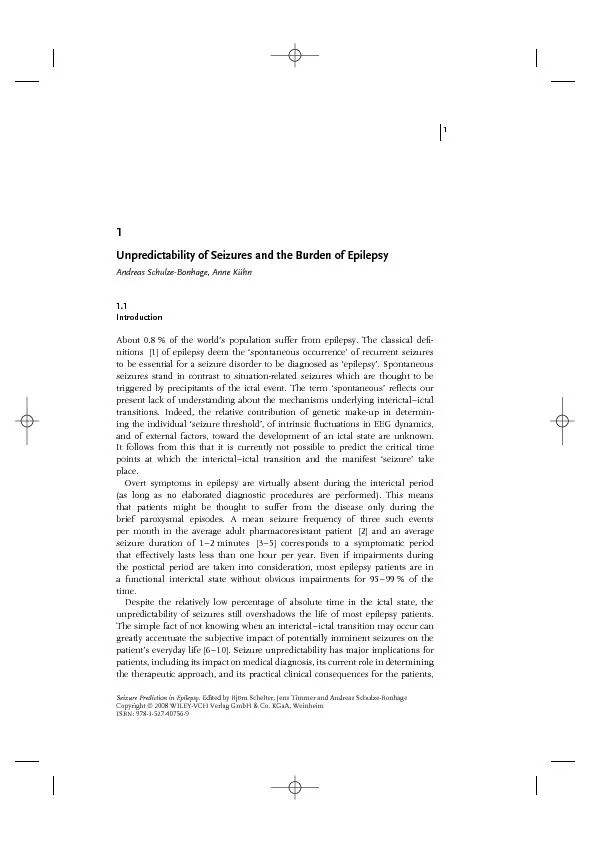 1UnpredictabilityofSeizuresandtheBurdenofEpilepsyrangingfromtheriskofc