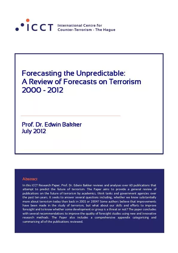 Forecasting the Unpredictable: A Review of Forecasts on Terrorism 200