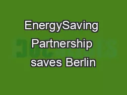 EnergySaving Partnership saves Berlin
