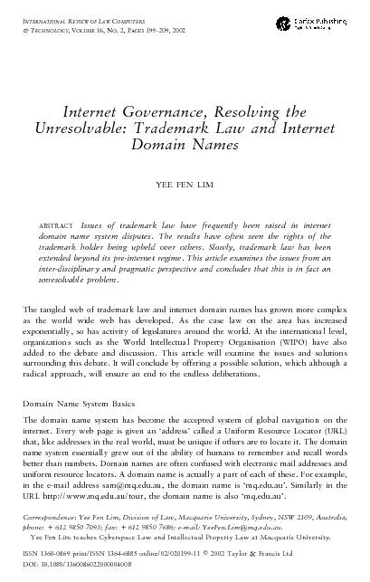 PDF-InternetandTrademarkLaw201domainnameassignmentfunctionaswellastheIPadd