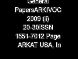 General PapersARKIVOC 2009 (ii) 20-30ISSN 1551-7012 Page ARKAT USA, In