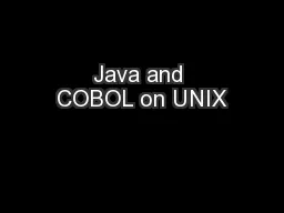 Java and COBOL on UNIX