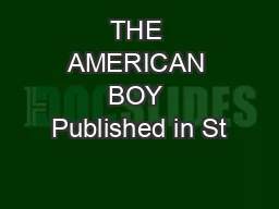 THE AMERICAN BOY Published in St