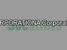 CORPORATIONA Corporation