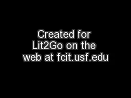 Created for Lit2Go on the web at fcit.usf.edu