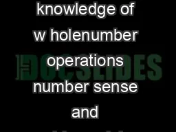 WEVE GOT YOUR NUMBER C Division DESCRIPTION Students will use their knowledge of w holenumber operations number sense and problemsolving ability to represent integers as expressions involving given d