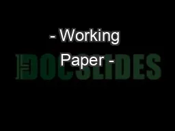 - Working Paper -