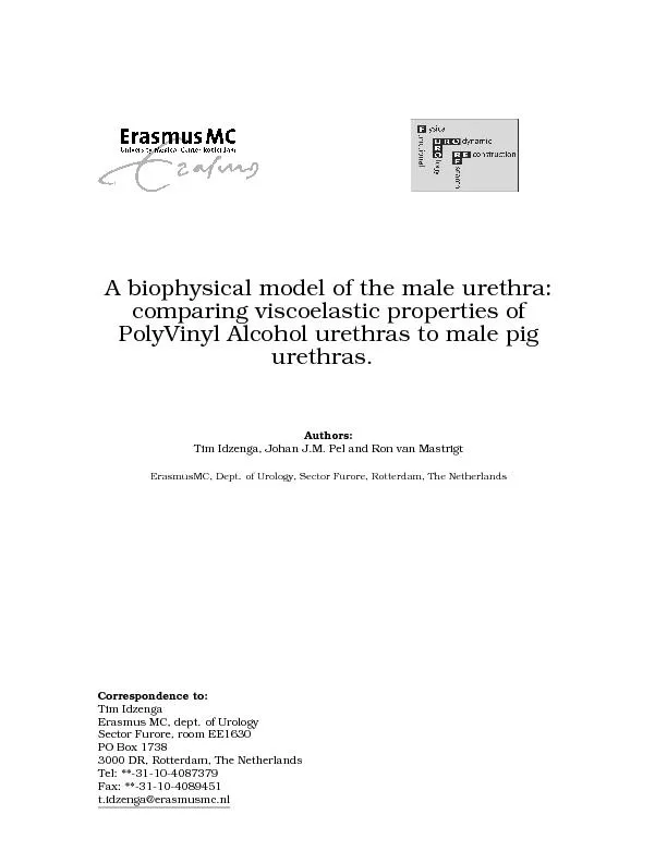 Abiophysicalmodelofthemaleurethra:comparingviscoelasticpropertiesofPol