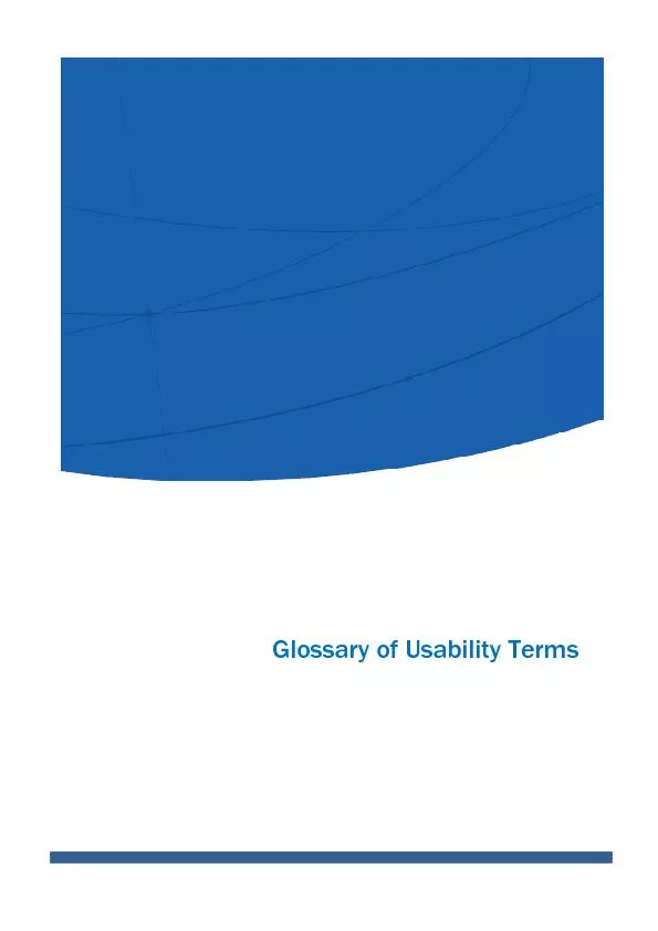 Glossary of Usability Terms