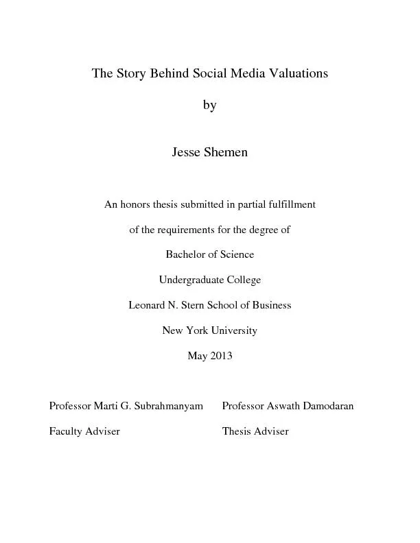 The Story Behind Social Media Valuations