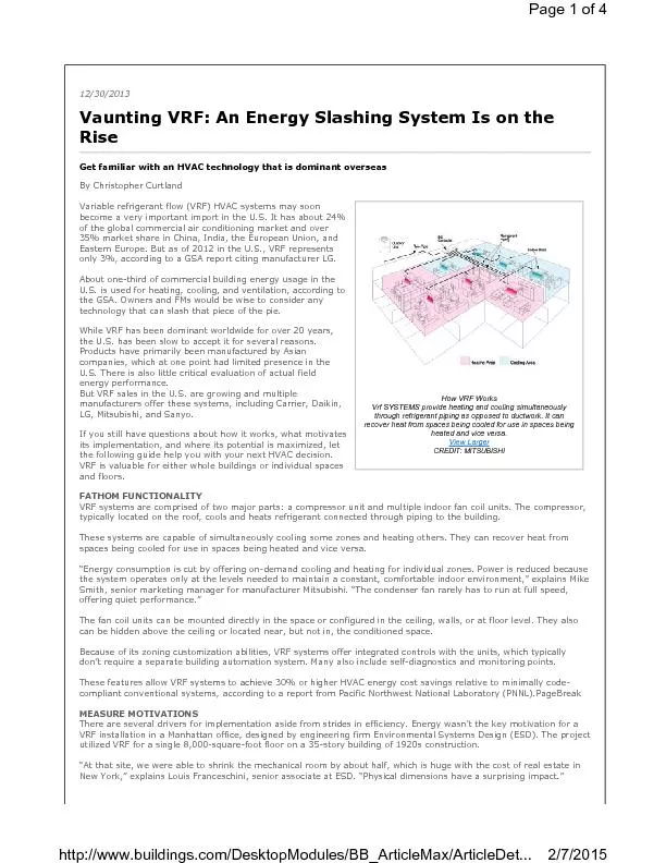 How VRF WorksVrf SYSTEMS provide heating and cooling simultaneously th
