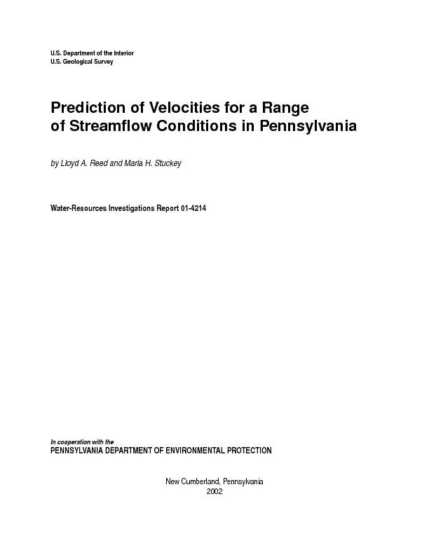 U.S. Department of the InteriorU.S. Geological SurveyPrediction of Vel