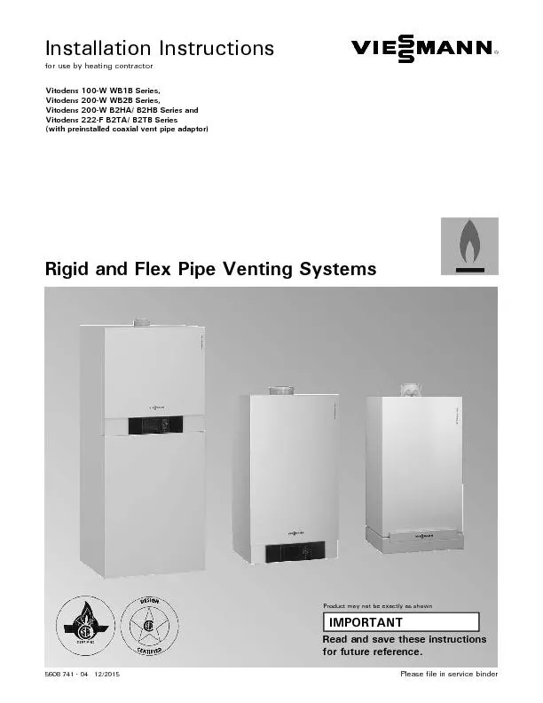 Installation InstructionsRigid and Flex Pipe Venting Systems5608 741 -