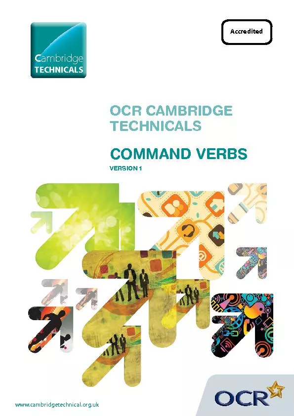OCR CAMBRIDGE TECHNICALSCOMMAND VERBSVERSION 1