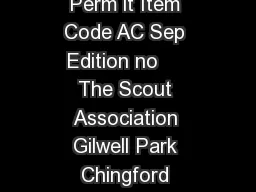Assessment Checklist for a Nights Away Perm it Item Code AC Sep Edition no     The Scout