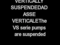 VERTICALLY SUSPENDEDAD ASSE VERTICALEThe VS serie pumps are suspended