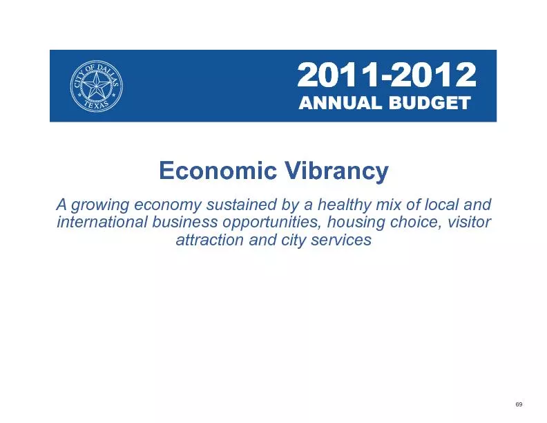 Key Focus Area 2: Economic Vibrancy