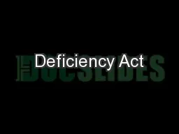 Deficiency Act