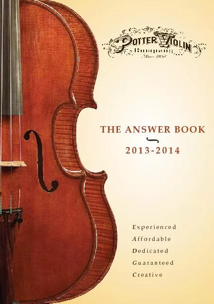 WELCOME TO THE ANSWER BOOK!To the newcomer, the violin world can seem