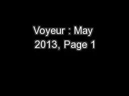 Voyeur : May 2013, Page 1