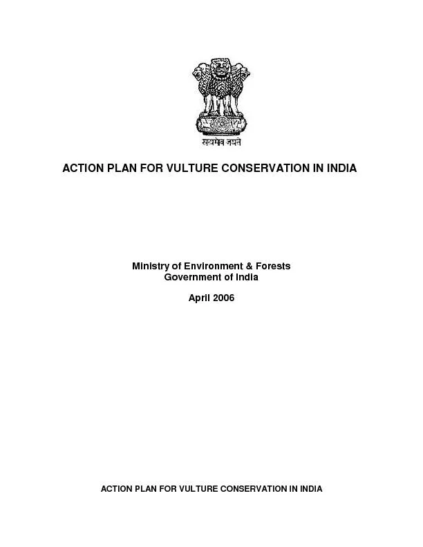 ACTION PLAN FOR VULTURE CONSERVATION IN INDIA Ministry of Environment