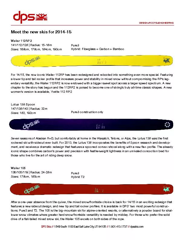 Meet the new skis for 2014-15