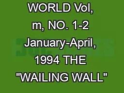 THEMUSLIM WORLD Vol, m, NO. 1-2 January-April, 1994 THE 