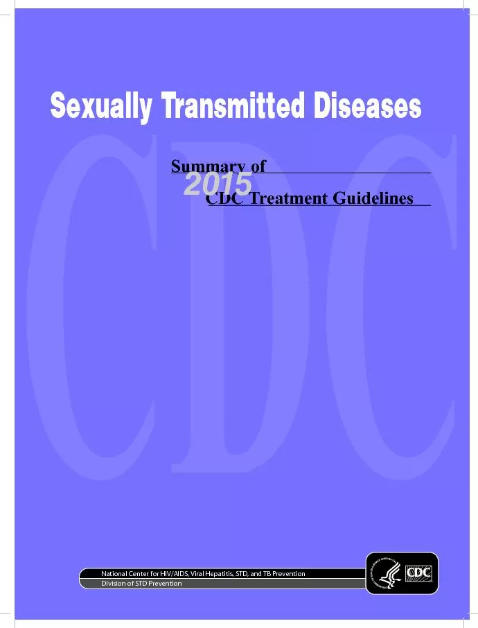 Sexually Transmitted Diseases  CDC Treatment Guidelines
