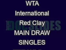Rio de Janeiro Brazil February       WTA International Red Clay MAIN DRAW SINGLES ERRANI
