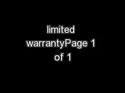 limited warrantyPage 1 of 1