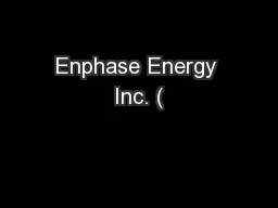 Enphase Energy Inc. (