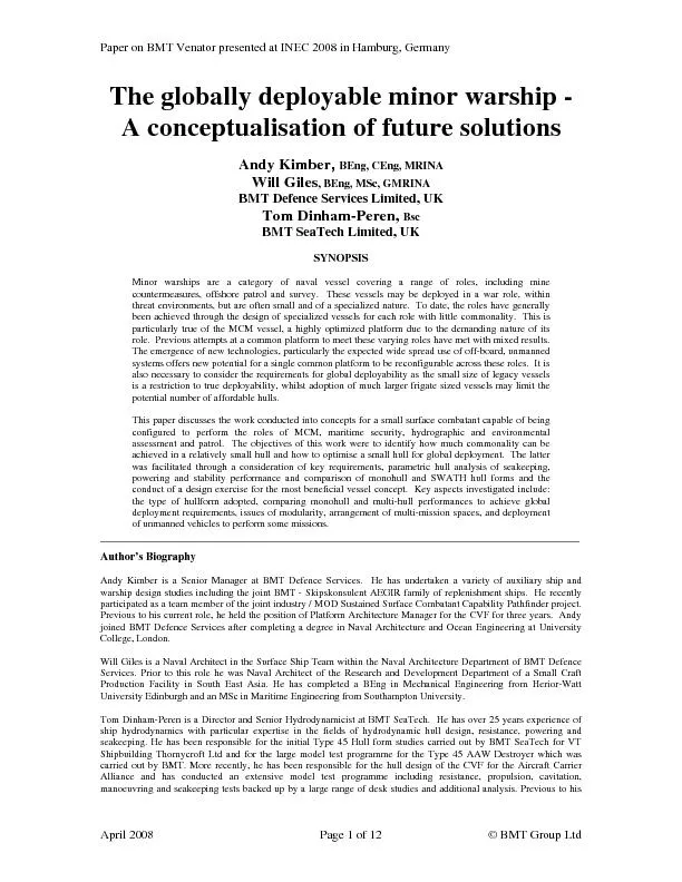 Paper on BMT Venator presented at INEC 2008 in Hamburg, Germany April