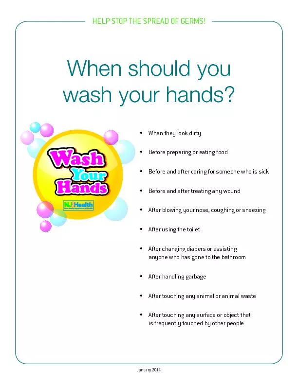 HELP STOP THE SPREAD OF GERMS!When they look dirtyBefore preparing or