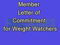 Member Letter of Commitment for Weight Watchers