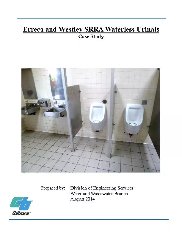 Erreca and Westley SRRA Waterless Urinals