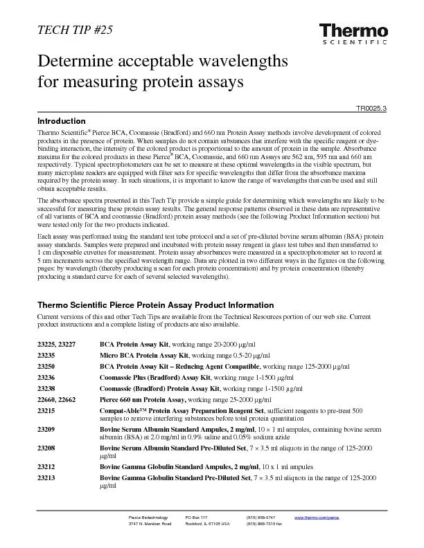 Thermo ScientificPierce BCA, Coomassie (Bradford) and 660 nm Protein A