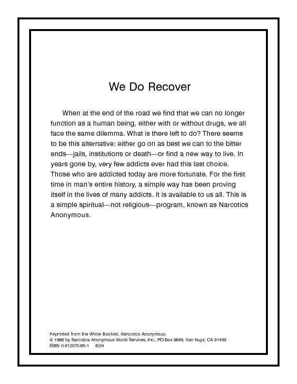 We Do Recover