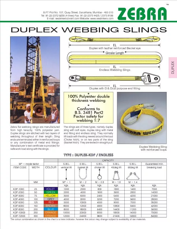 DUPLEX WEBBING SLINGS