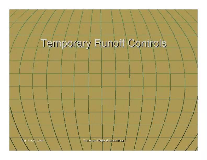 Temporary Runoff Controls