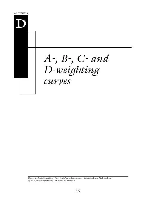 AppendixDA-,B-,C-andD-weightingcurves