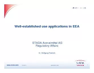 Well-established use applications in EEA