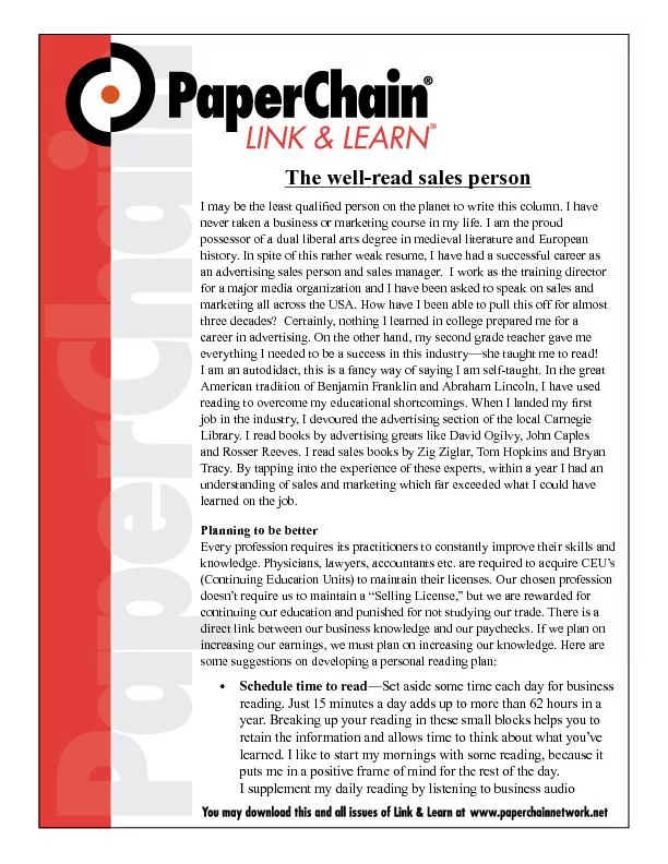 Link & Learn is brought to you every month as part of PaperChain+