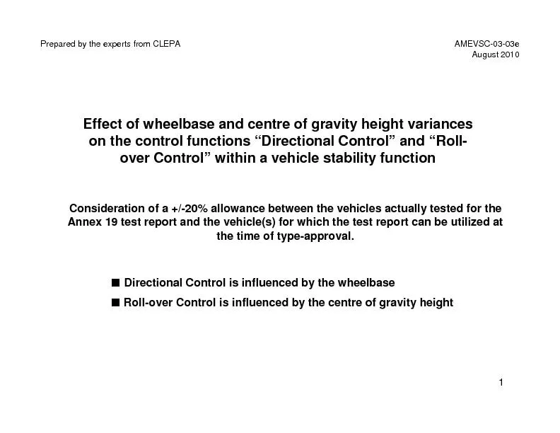 Effect of wheelbase and centre of gravity height variances on the cont